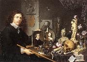 BAILLY, David Self-Portrait with Vanitas Symbols dddw china oil painting artist
